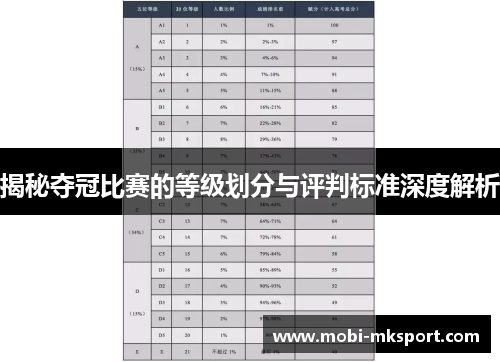 揭秘夺冠比赛的等级划分与评判标准深度解析